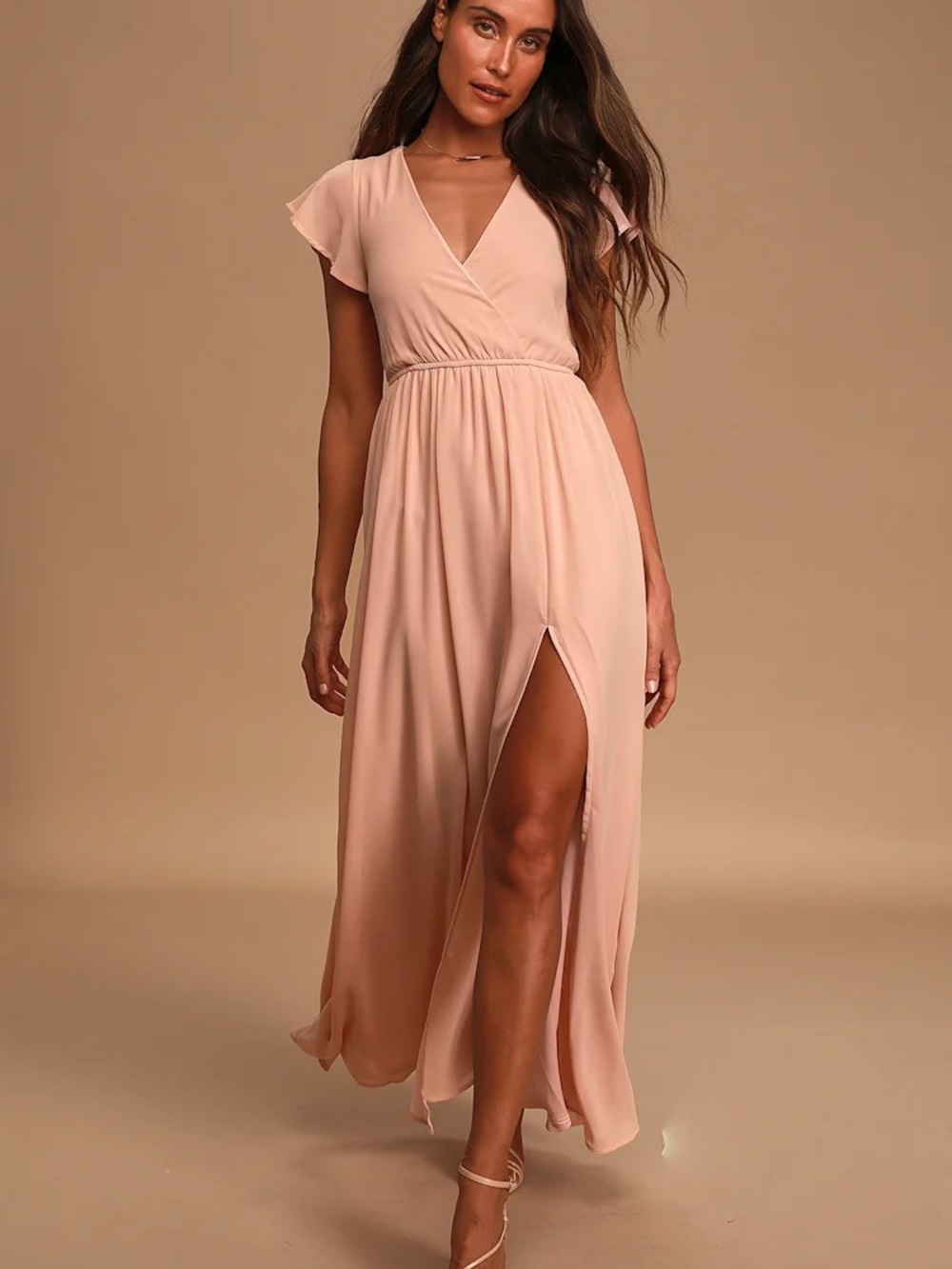 Lulus Lost in the Moment Blush Maxi Dress